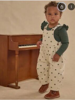 Rylee and cru mini daisy wide leg overalls